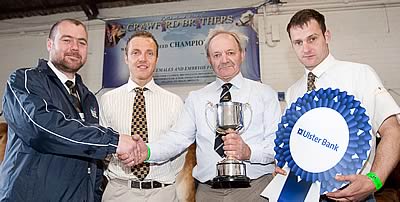 The Crawford family being presented with the trophy for the most points