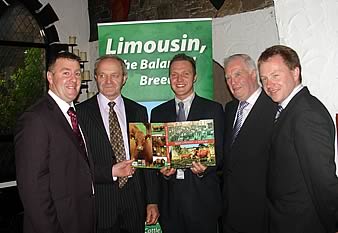 Northern Ireland representation at the book launch from left, William Smith, President Irish Limousin Society, Herbie Crawford, Raymond Crawford, John Allen and author Donal O'Brien
